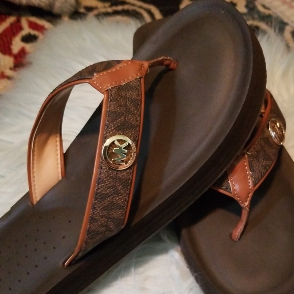 MK platform sandals.